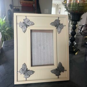 Butterfly Accent Cream Photo Frame